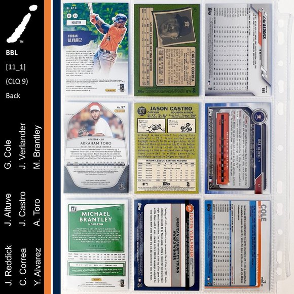 Houston Astros 9 Card Lot - BSBL [11_1] - Picture 2 of 8